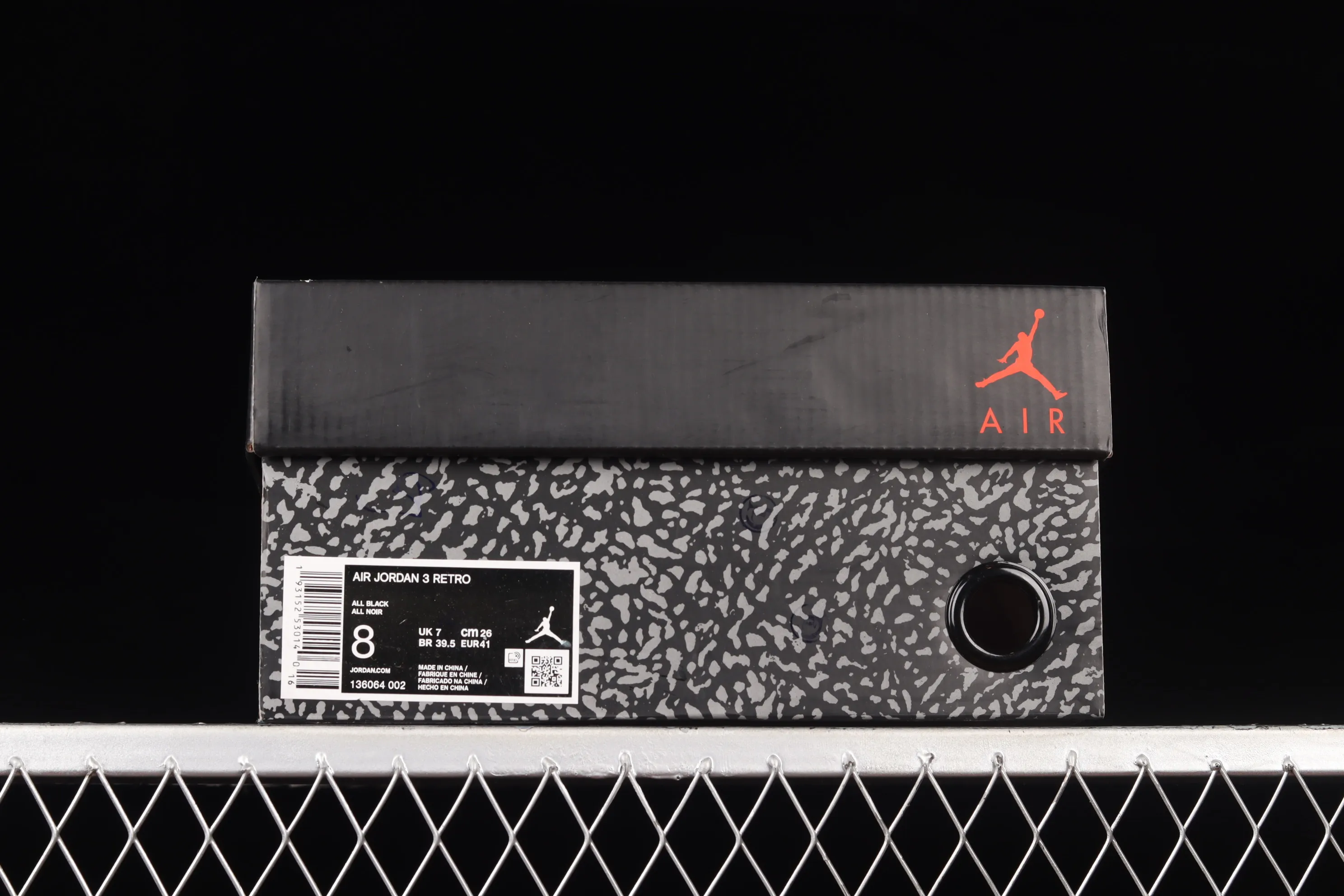 All categories Air Jordan Jordan series basketball shoes Air Jordan 3 Air Jordan 3 "Black Cement" AJ3 Joe 3 matte black cement 136064-002